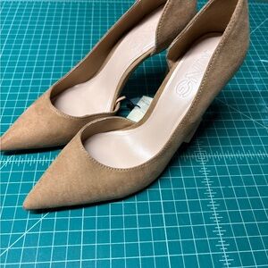Mango Tan Suede Pointed-Toe Heels women’s shoes high heels